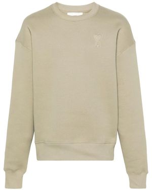 Ami Paris Ami De Coeur Embossed Sweatshirt - Natural