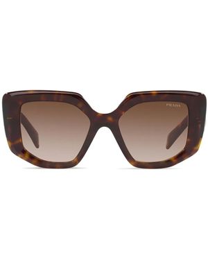 Prada Tortoiseshell-Effect Square Sunglasses - Brown