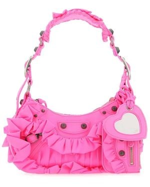 Balenciaga Le Cagole Ruffles Shoulder Bag - Pink