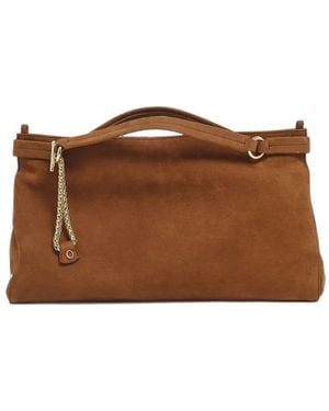 Orciani Medium Virgo Nabucco Suede Chain-Link Tote Bag - Brown