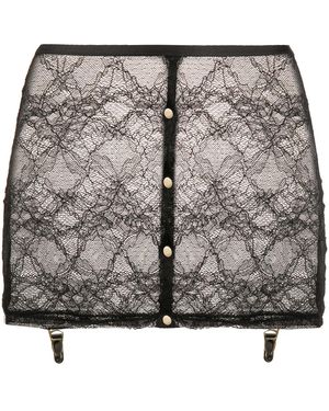 Maison Close Lace Suspender Skirt - Grey
