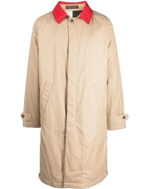 Undercover X Fragment Contrasting-Collar Cotton Raincoat - Natural