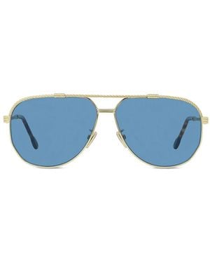Fred Sonnenbrille mit Kabelmuster - Blau