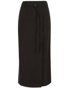 DUNST Belted Maxi Skirt - Noir