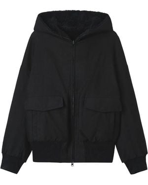 Y's Yohji Yamamoto Jack Met Capuchon En Zak - Zwart