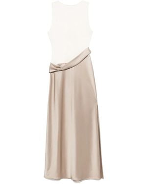 Nanushka Draped-Detail Maxi Dress - Natural