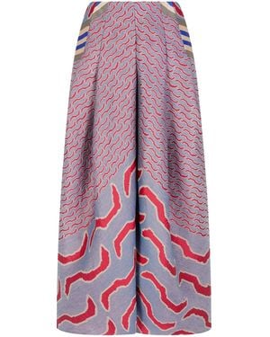 Giorgio Armani Patterned-Jacquard Skirt - Purple