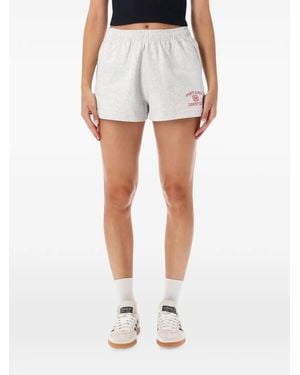 Sporty & Rich Logo-Print Elasticated Shorts - Blue
