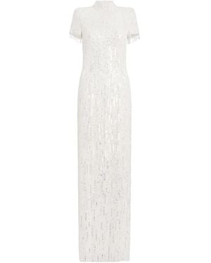Jenny Packham Madeleine Sequin Beaded Dress - White