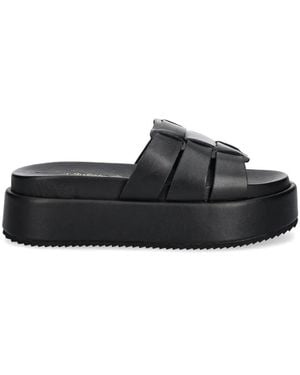 Buffalo Sandalias Noa Tejidas Con Plataforma - Negro