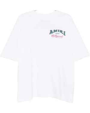 Amiri Camiseta Hollywood Con Logo - Blanco