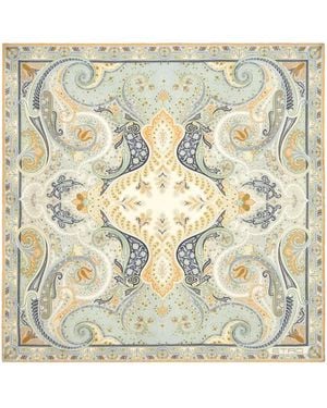 Etro プリント ポケットチーフ - メタリック