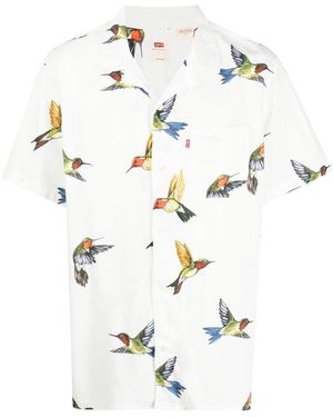 Levi's Bird-print Short-sleeve Shirt - White