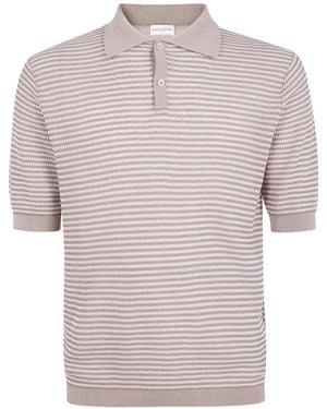 Ballantyne Striped Polo Shirt - Pink