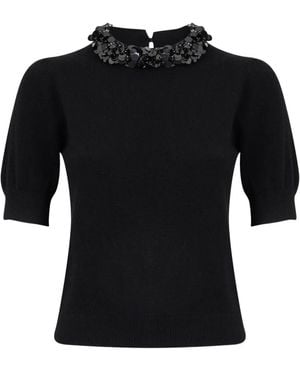 Ulla Johnson Liv Embroidered Knit Top - Black