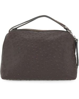 Gianni Chiarini Alifa Ostrich-Effect Leather Tote Bag - Brown