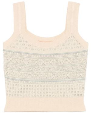 Ermanno Scervino Crochet-Knit Cropped Top - Natural