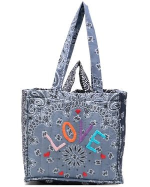 Call it By Your Name Bandana-Print Tote Bag - Blue