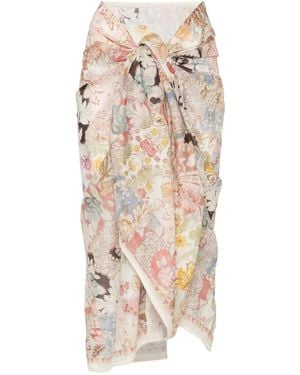 Zimmermann Print Cotton Pareo - Natural