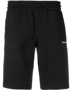 Calvin Klein Logo-Print Detail Shorts - Black