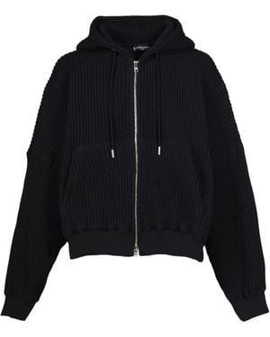 Mastermind Japan Waffle-Knit Zip-Up Hoodie - Black