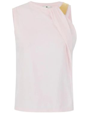 Elisabetta Franchi Jersey T-Shirt With Jewel Detail - White