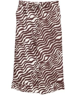 Desmond & Dempsey Tide-Print Linen Pyjama Trousers - White