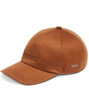 ZEGNA Gorra con doble raya - Marrón