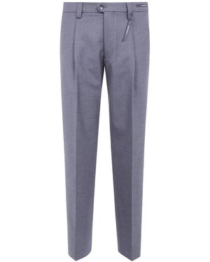 Michael Coal Pantalones Rectos Con Pinzas - Azul