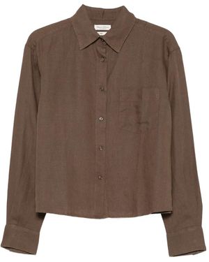 Marc O' Polo Chest-Pocket Linen Shirt - Brown