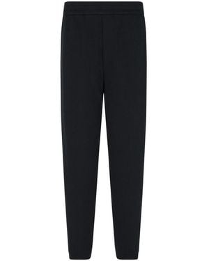 Emporio Armani Textured Drawstring Trousers - Blue