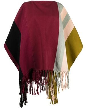 Colville Poncho A Righe - Rosso