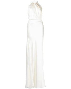 Michelle Mason Pleated-Detail Silk Gown - White