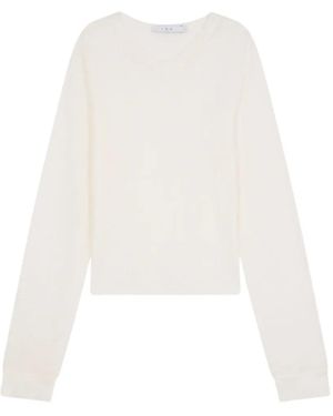 IRO Selhy V-Neck Long-Sleeve Top - White