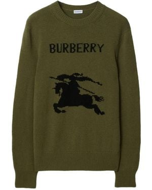 Burberry Intarsia-Knit Jumper - Green