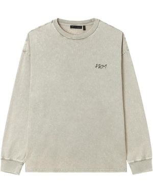 FIVE CM Logo-Print Long-Sleeve T-Shirt - White