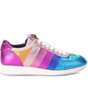Kurt Geiger Islington Pump Metallic Stripe Trainers - Purple