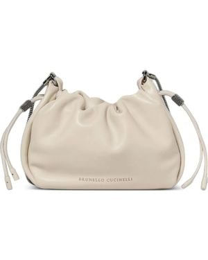 Brunello Cucinelli Mini Mellow Bucket Bag - Natural