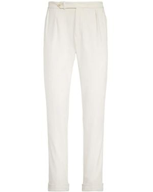 Ralph Lauren Stretch-Cotton Pleated Trousers - White