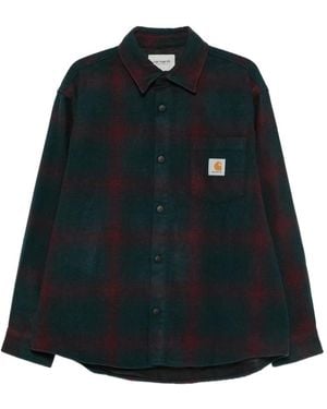 Carhartt Kariertes Hemd mit Tasche - Schwarz