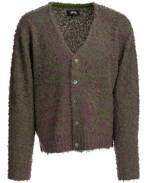 Stussy Bouclé-Knit Cardigan - Green