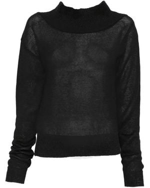 Paloma Wool Jersey Soto Con Cuello Alzado - Negro