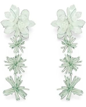Oscar de la Renta Pendientes Firework Con Cuentas - Blanco