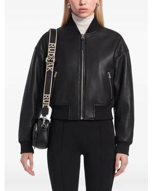 Rudsak Emerson Cropped Leather Jacket - Black
