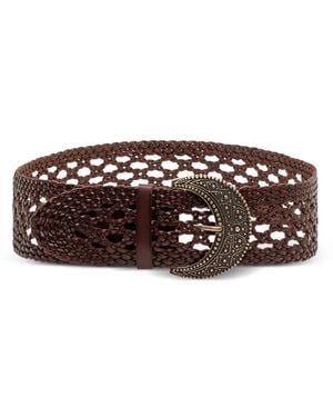 Ba&sh Balmy Woven Moon Buckle Belt - Brown
