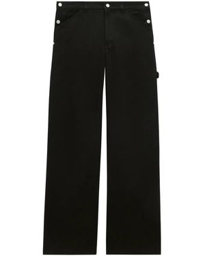 Courreges Sailor Wide-Leg Cotton Trousers - Black