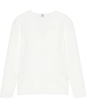 TOTEME V-Neck Jumper - White