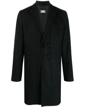 Karl Lagerfeld ピークドラペル コート - ブラック