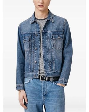 AllSaints Exile Button-Fastening Denim Jacket - Blue