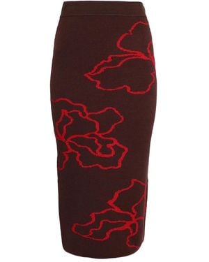 Ace Harper Willa Knit Midi Skirt - Red